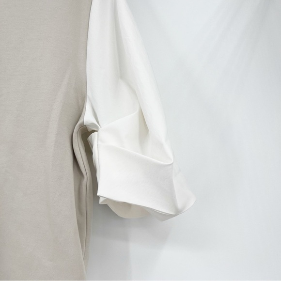 Athleta Harlow Hybrid Tee Size Small Tan Beige - Picture 5 of 6